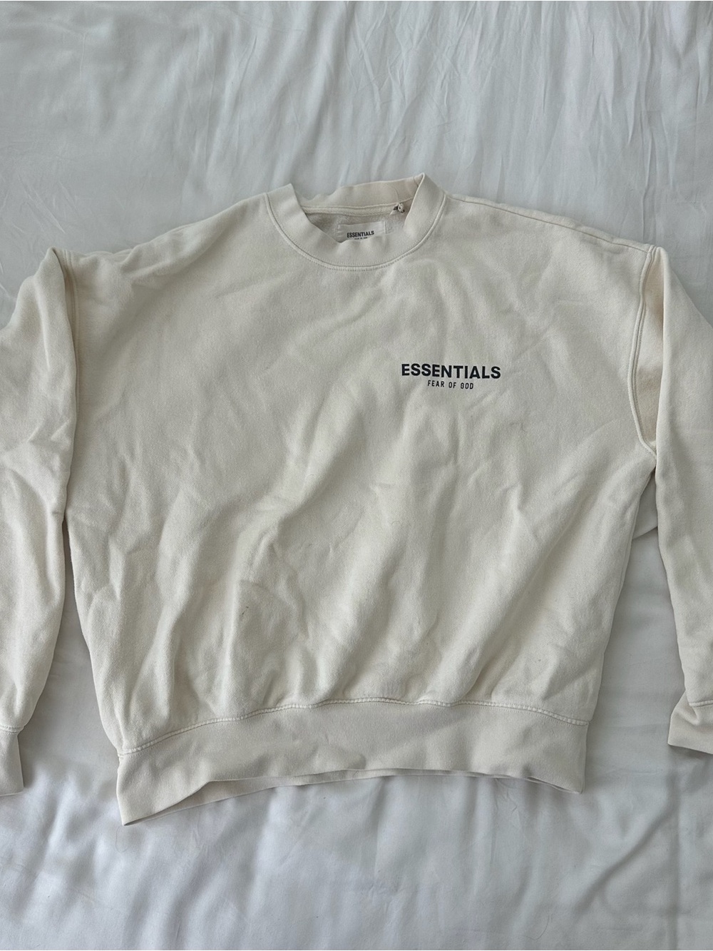 Fear of God ESSENTIALS Cream Crewneck Sweatshirt